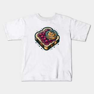 Peanut Butter And Jelly Toast Kawaii Yummy Sandwich Breakfast Sweet Japanese Vintage Kids T-Shirt